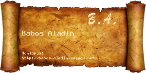 Babos Aladin névjegykártya